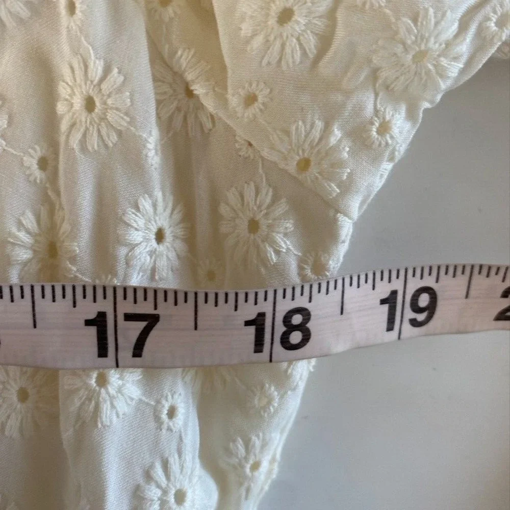 Madewell Eyelet Floral Tassel-Tie Dress 4 Milkmaid Prairie Romantic Cottagecore - Picture 11 of 13